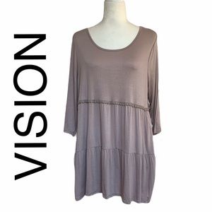 VISION 3/4 Sleeve Creme Top | XL